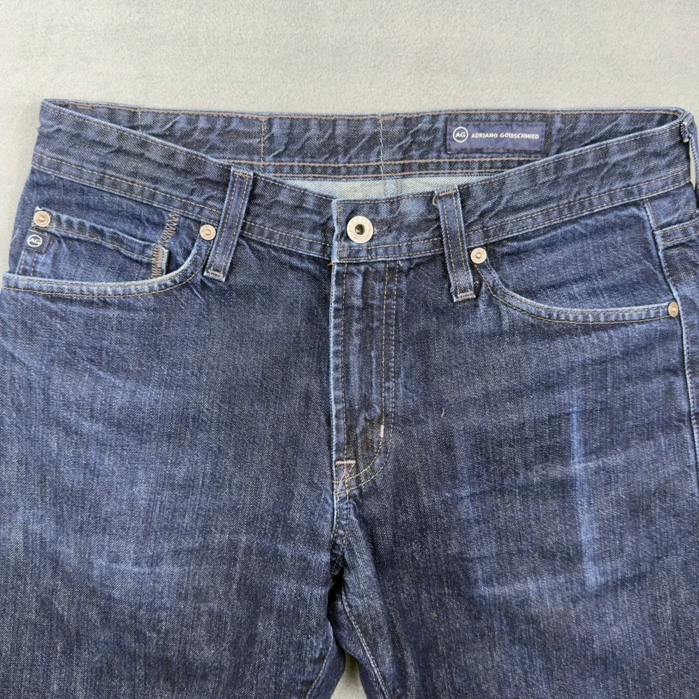 AG Adriano Goldschmied Mens Straight Leg Dark Wash Jeans 30x34